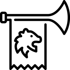 Medieval Trumpet Editable Svg Line Art, Free Vectors File
